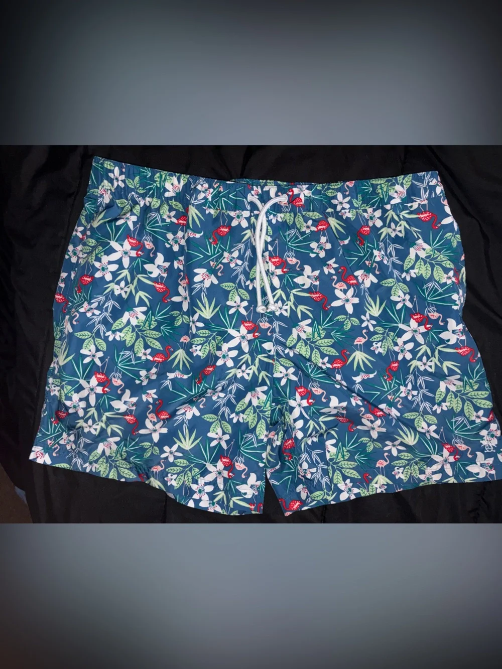 Original Penguin Navy Floral & Flamingo Swim Shorts